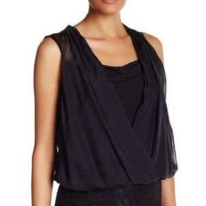 Diane Von Furstenberg DVF Drape Surplice Faux Wrap Sleeveless Top Size S